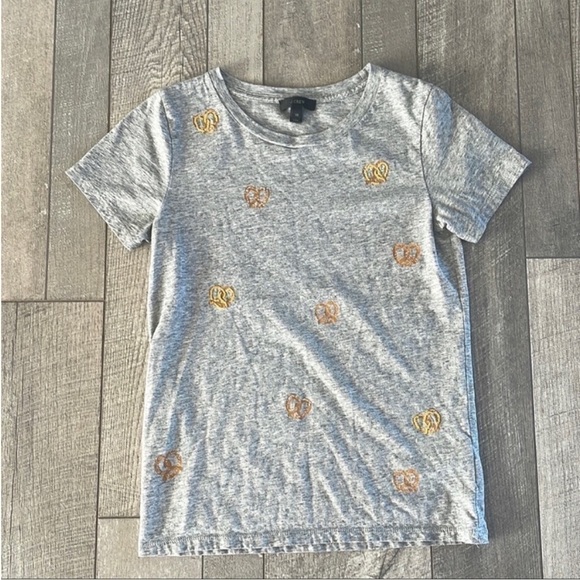 J. Crew Size XS Gray Pretzel T-Shirt - Picture 3 of 8